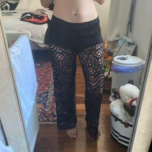 Miguelina black crochet pants